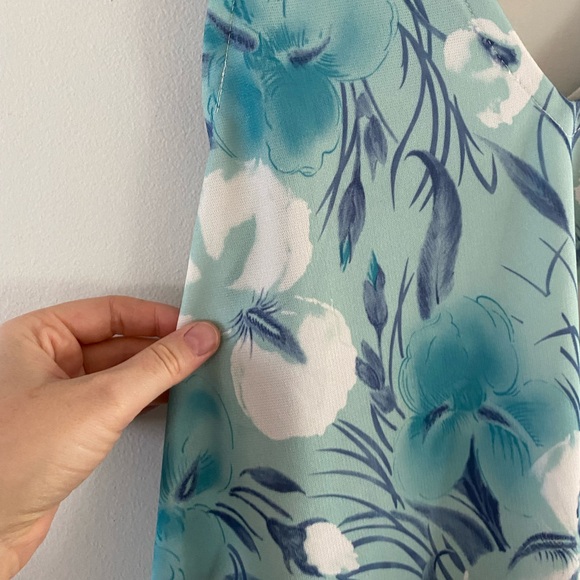 70s/80s floral v-neck A-line maxi dress - S-M - Picture 3 of 5